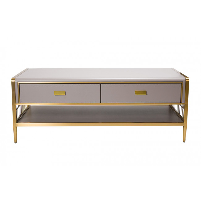 Coffee table Astero, grey/golden, 125x60x48cm
