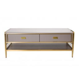 Kafijas galds Astero, pelēks/zelta, 125x60x48cm