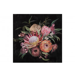Bilde Flower bouquet on dark background, 100x100cm