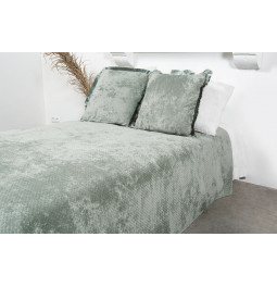 Bed cover Shelly 04, light green, velvet, 220x240cm