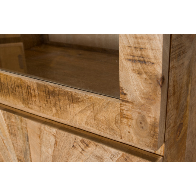 Vitrina Sole,2 doors,2 glass doors, mango wood,118x38x138cm