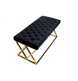 Bench Eger, black/golden, 99x45.5x46cm