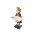 Decorative figure Male cat with crown, multi, 16.5x15x29.5cm