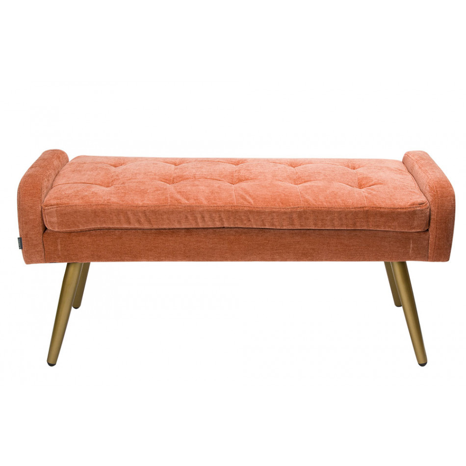 Bench Haldor, orange colour, 100x39x50cm