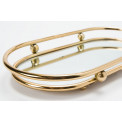 Tray with mirror Itaka S, metal, gold colour, 33x17x5cm