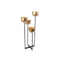 Planter/candleholder Quattro, black/gold, 36x36x H97cm