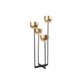 Planter/candleholder Quattro, black/gold, 36x36x H97cm