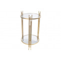 Metal table Bampton M, glass top, gold, H62cm D35cm