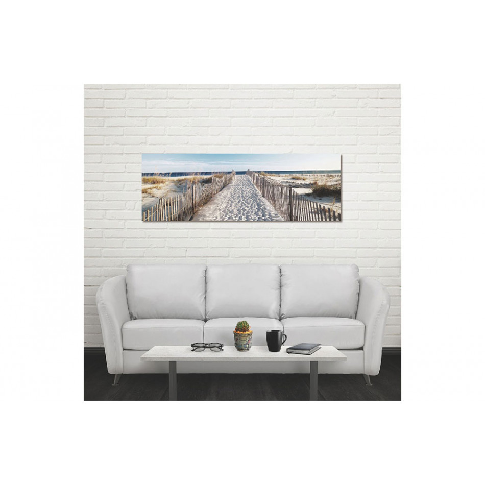 Wall Glass Art Path to the beach, 60x180cm