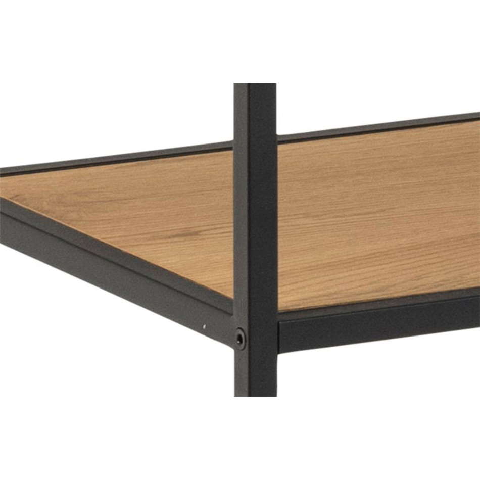 Bookcase Seaford II, oak/black frame,135x35x150cm