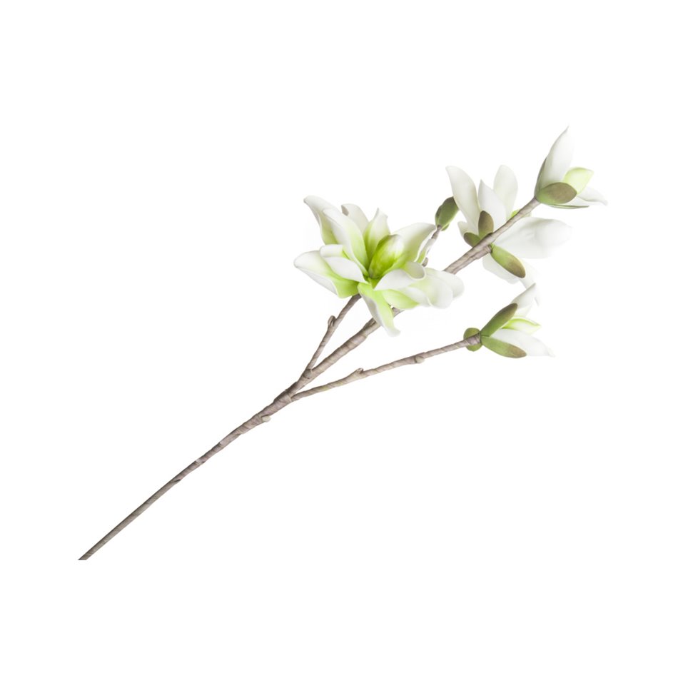 Branch Medea with green/white flowers, H109cm