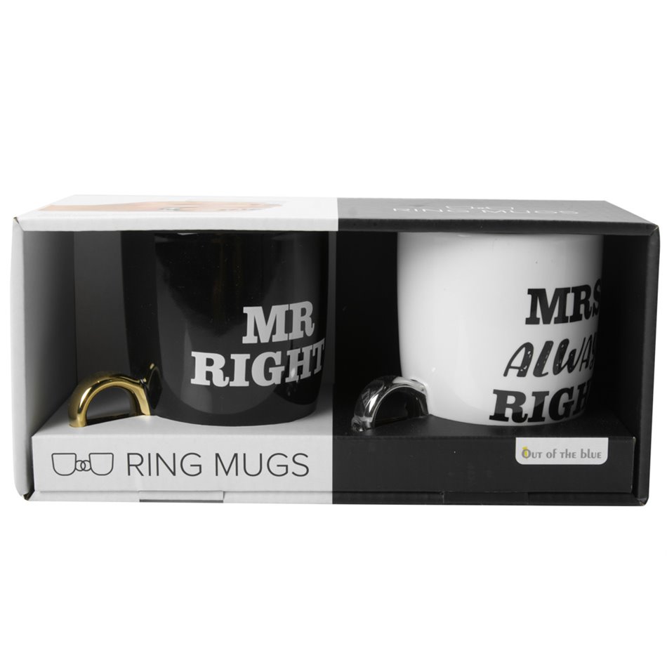 Mugs Mr Right and Mrs Always Right, 2set, 10x9cm,350ml