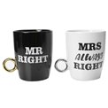 Krūžu kompl. Mr Right and Mrs Always Right, 10x9cm,350ml