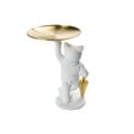 Dekoratīva figūra Kaķis ar paplāti, balts/zelta, 20x17x27cm
