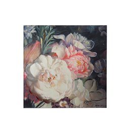 Picture Flowers, white/orange, 80x3x80cm