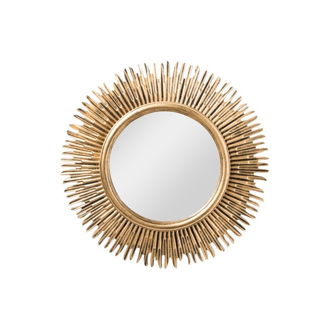 Wall mirror, ant.golden, D56cm
