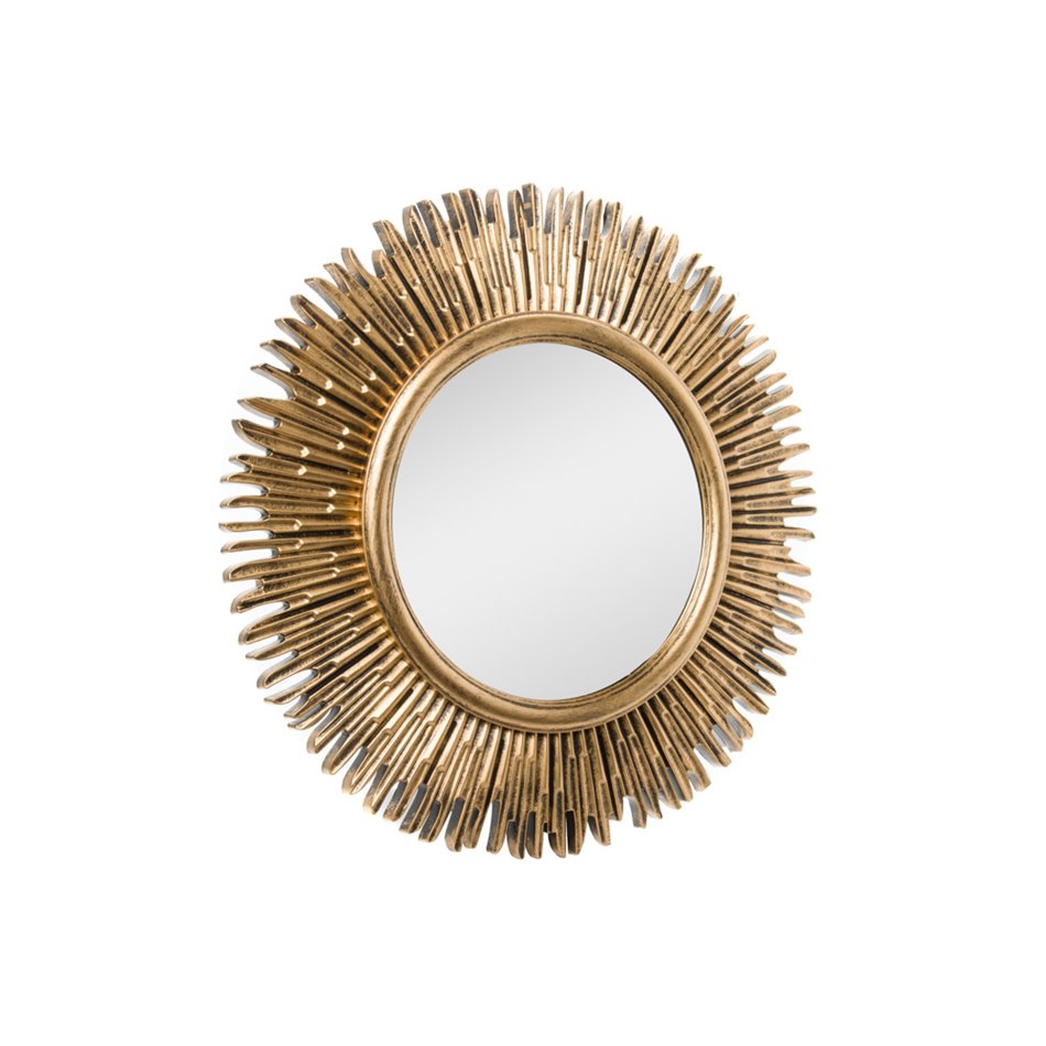 Wall mirror, ant.golden, D56cm