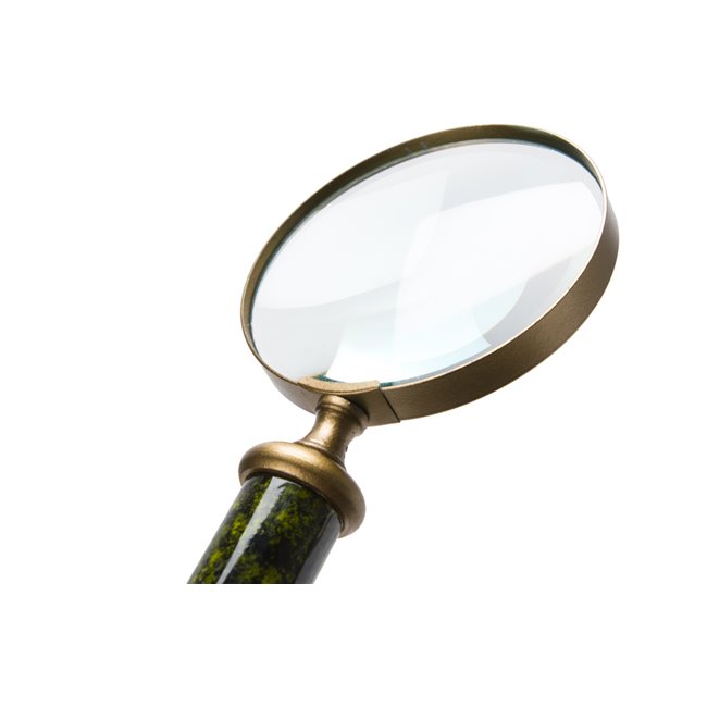 Brass/aluminium magnifier 4 ba/green,27x10x3cm