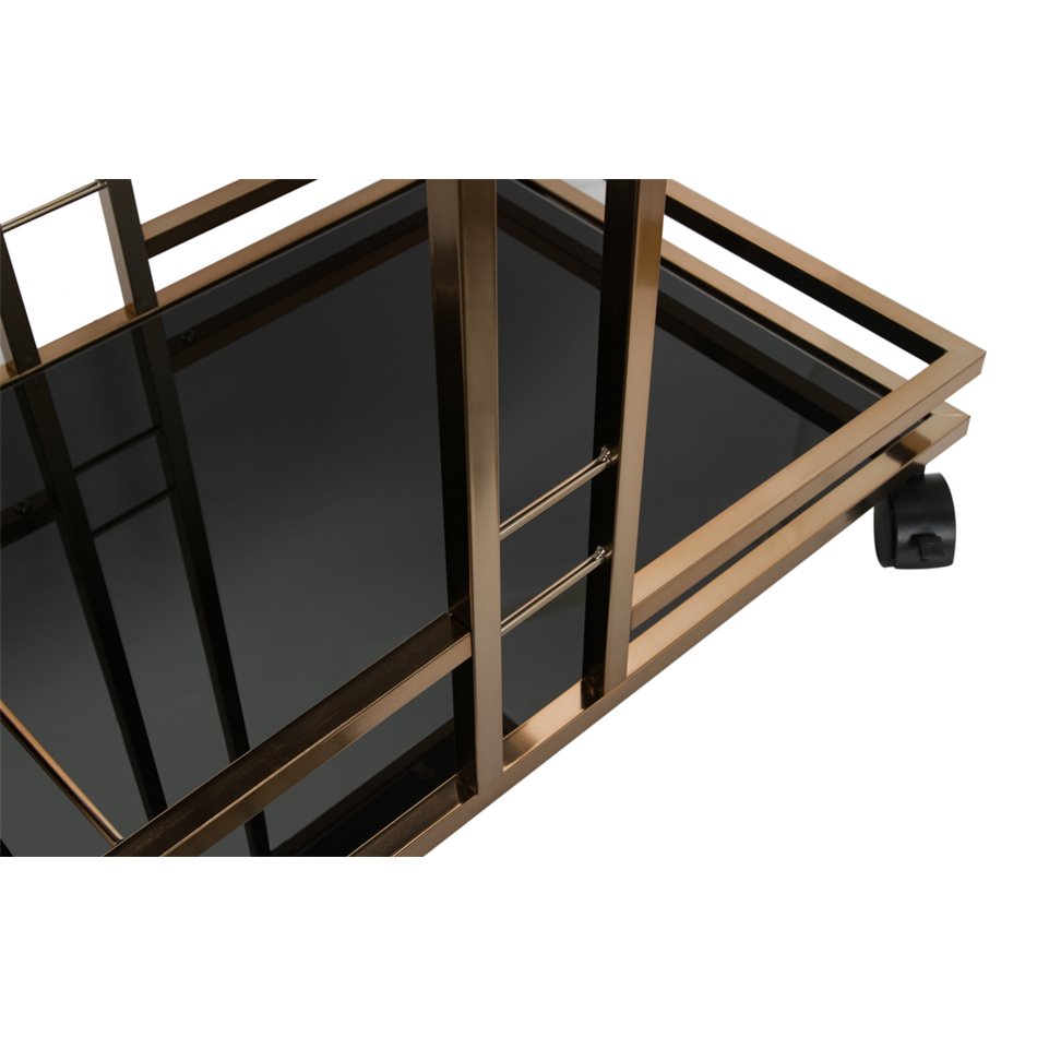 Servējamais galdiņš Manzor, melns, 67x43x84cm