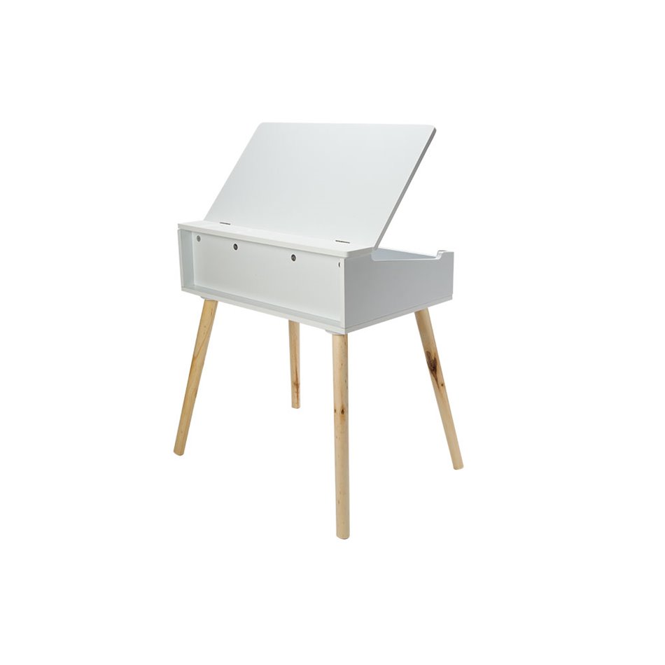 Bērnu galdiņš, balts, 62.5x57.5x39cm