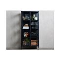 Metal cabinet Carmel, black, H190x90x41cm