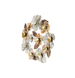 Wall deco Flowers, golden/brown, 78x8x80cm
