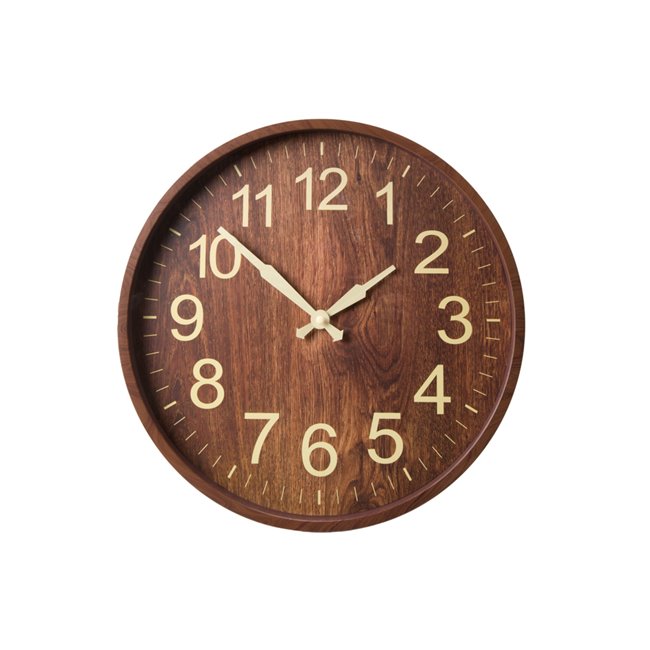 Sienas pulkstenis Wooden, brūns, D35x4cm