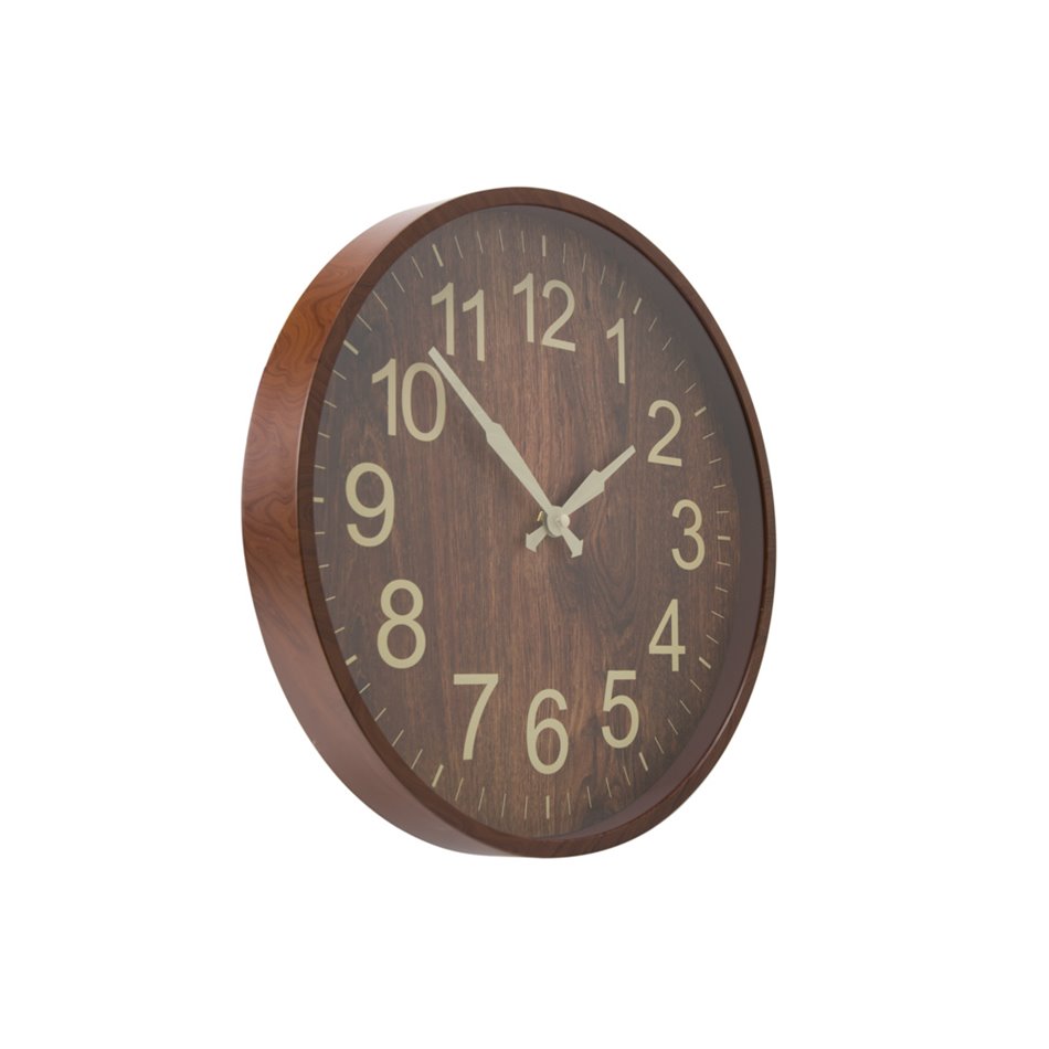 Sienas pulkstenis Wooden, brūns, D35x4cm