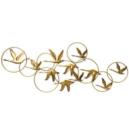 Sienas dekors Birds, zelta, 109x2x44cm