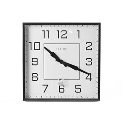 Wall clock Be Square, black/white, 35x35cm