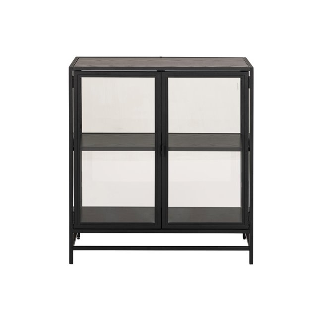 Display cabinet Seaford, black,  77x35x86.4cm