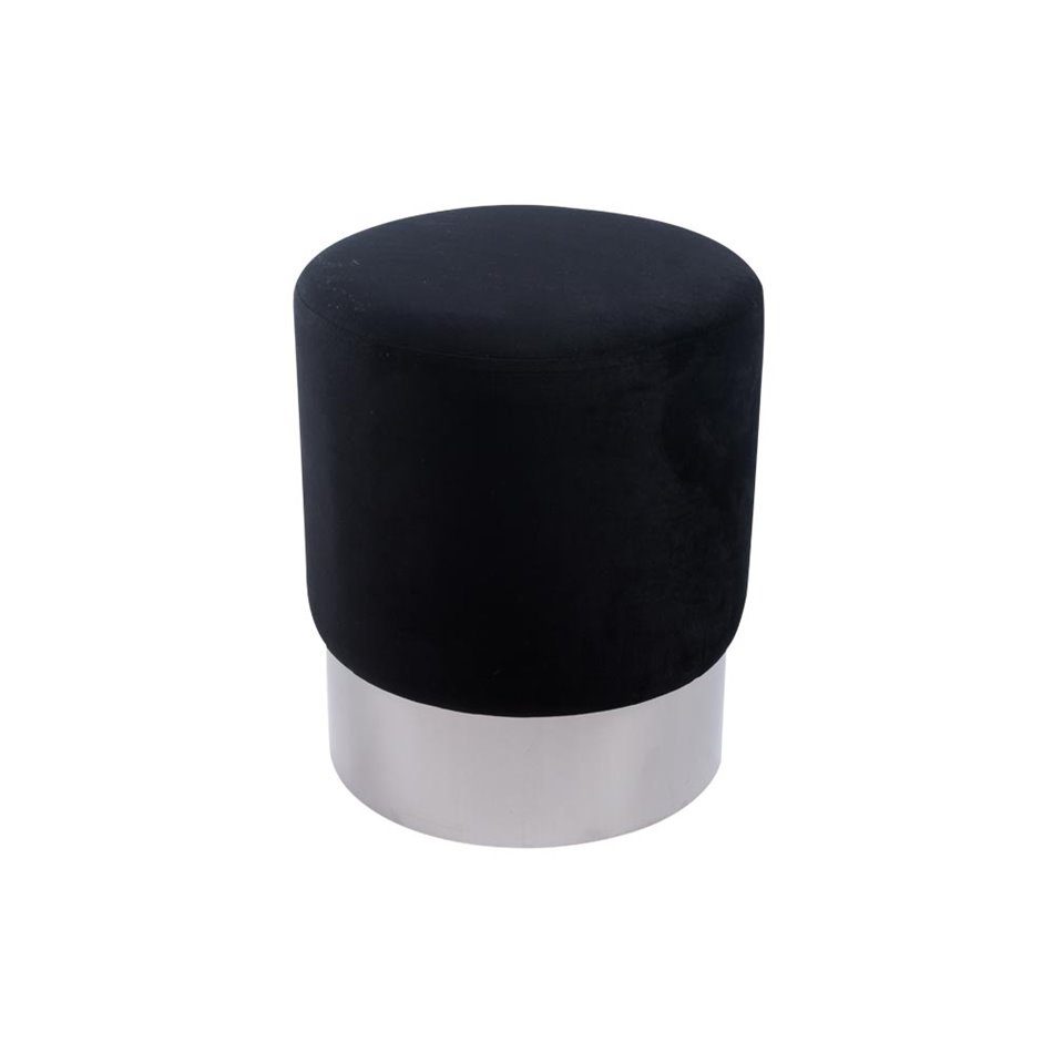 Stool Noto, black/silver base, 35x42cm