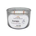 Scented glass candle, jasmine, 470g, H8cm, D12cm