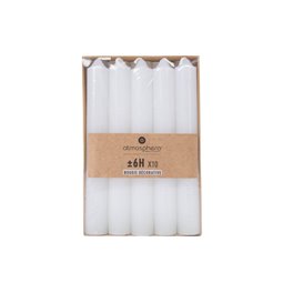 Candles Hugo, white, H16cmx10, D2.1cm