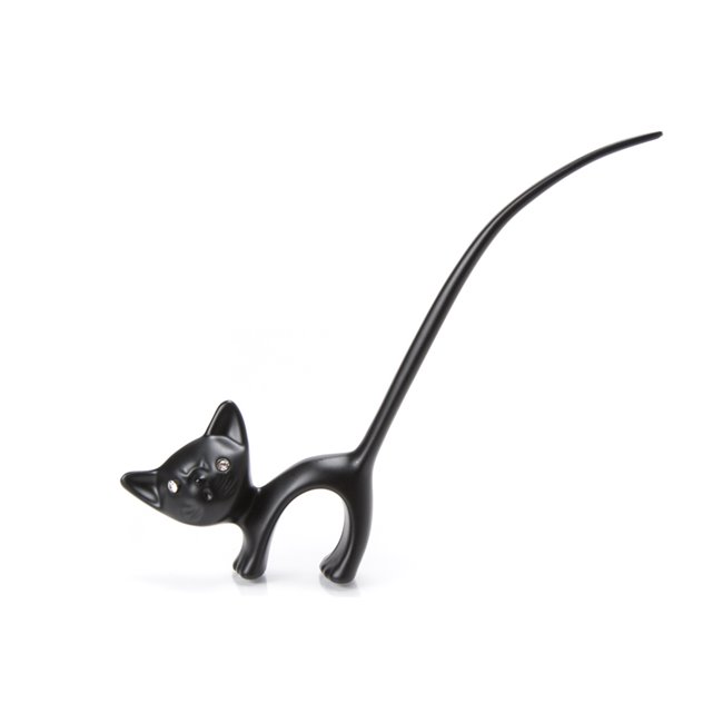 Rotaslietu turētājs Kaķis, melns, 8x15cm