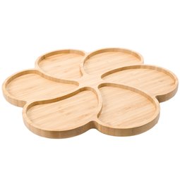 Bamboo serving plate Flower, 33x30x1.7cm