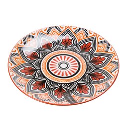 Plate Mandala, orange, D19cm