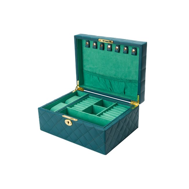 Rotaslietu kaste Haralla,t zaļš PU/zaļš samts, H12.5x27x20.5cm