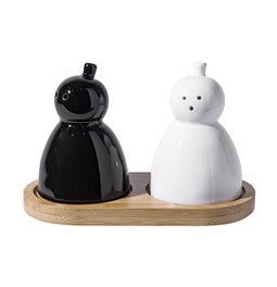 S and P set Alien, porcelain/bamboo, H10x14x7cm
