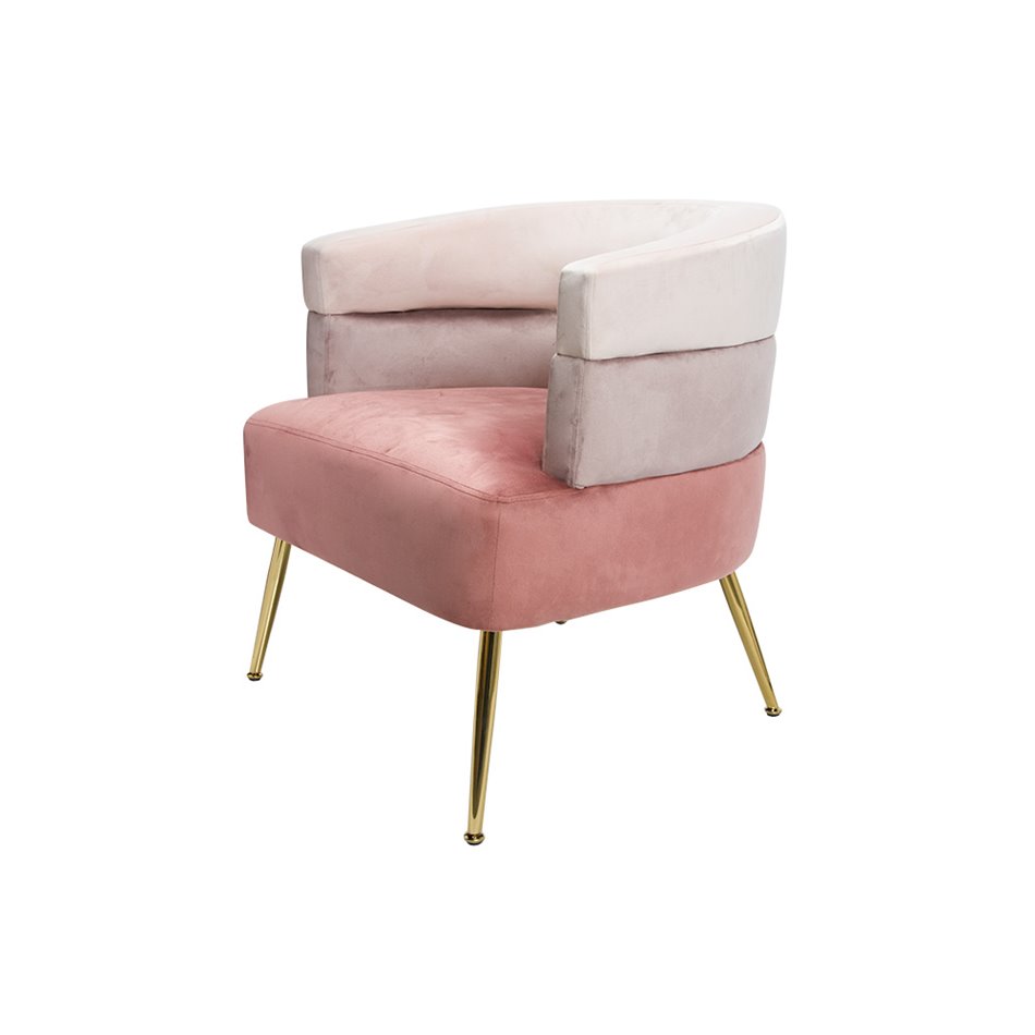 Atpūtas krēsls Navilli, rozā, 65x64x74cm, sēdvirsmas h 40cm