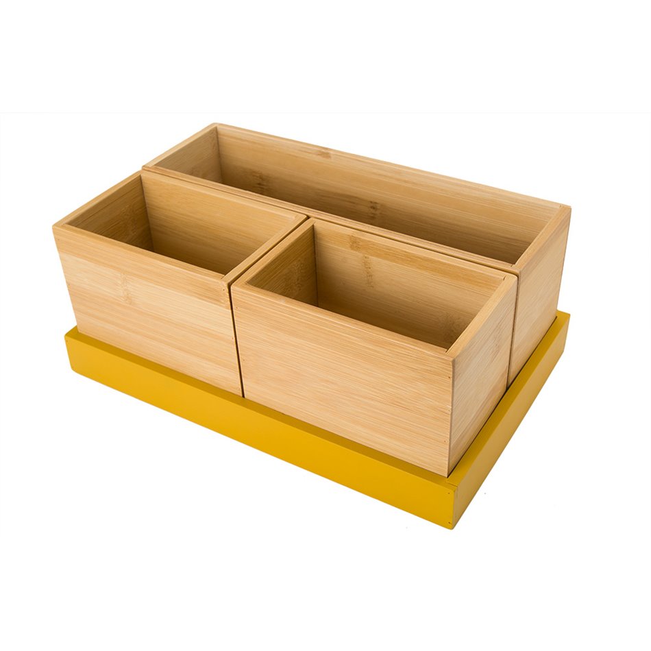Organizer-box Modern, 4 sections with platei, H11x28x17.5cm (4x H10x13x8cm)