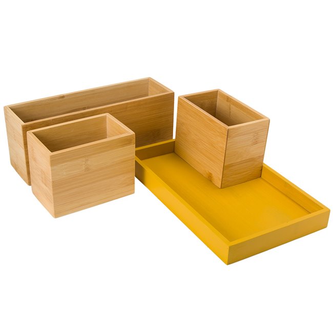 Organizators-kaste Modern, 4 iedaļas ar paliktnii, H11x28x17.5cm (4x H10x13x8cm)