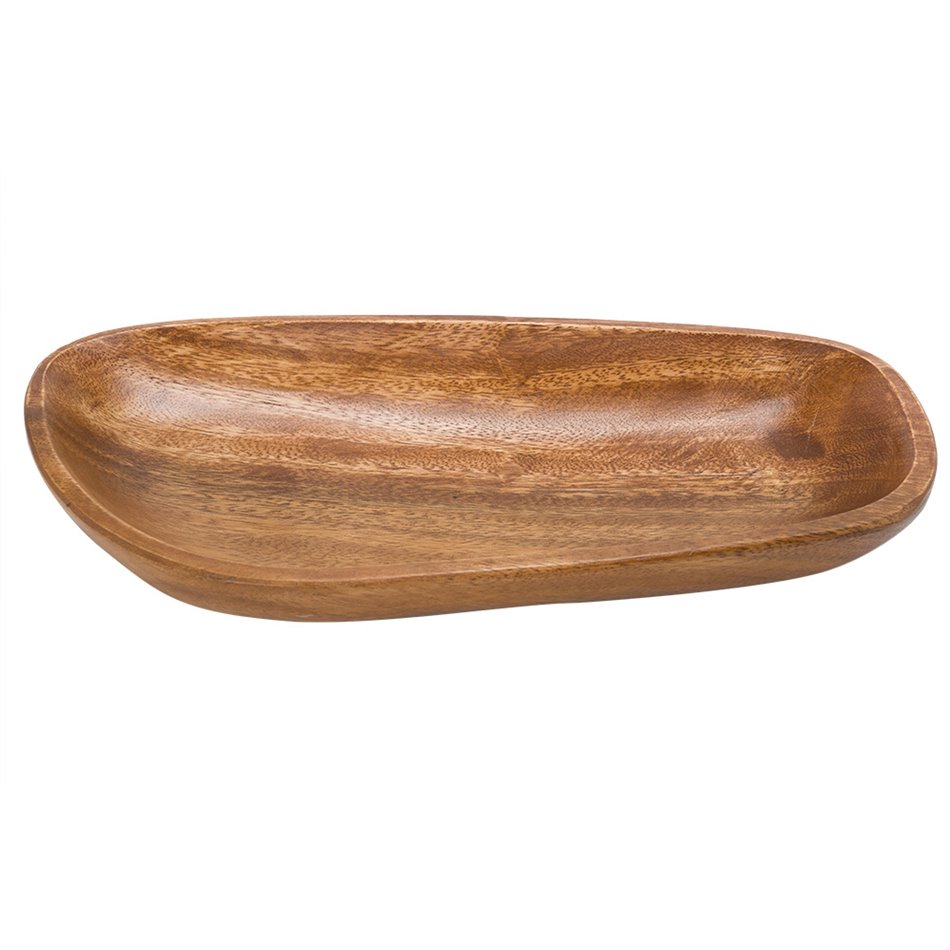 Decorative bowl Tumra S, brown acacia, H4x31x17cm