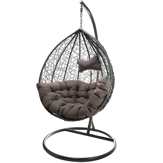 Pīts šūpuļkrēsls Gabro, tumši pelēks, H195, D105cm