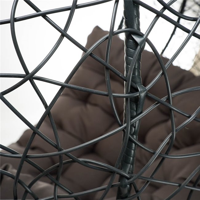 Pīts šūpuļkrēsls Gabro, tumši pelēks, H195, D105cm