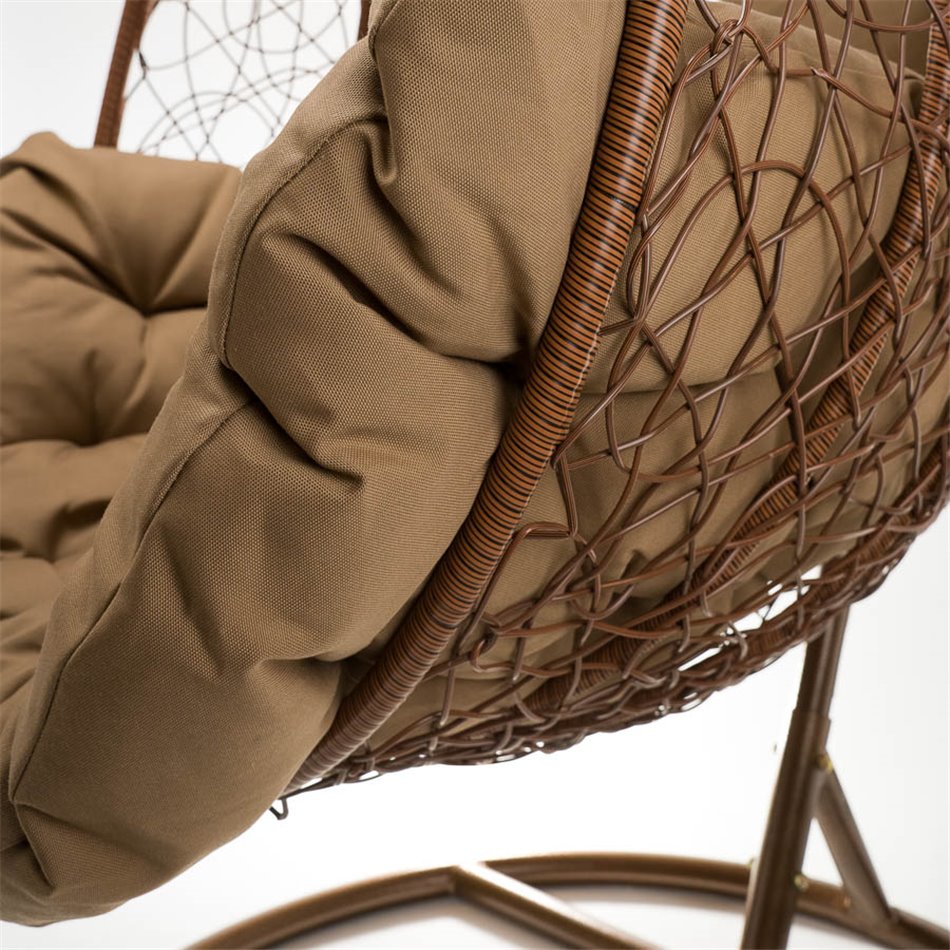 Plaited hanging chair Gabro, brown, H195, D105cm