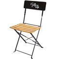 Folding chair Bella Vita, black, metal/wood, 81x42x48cm
