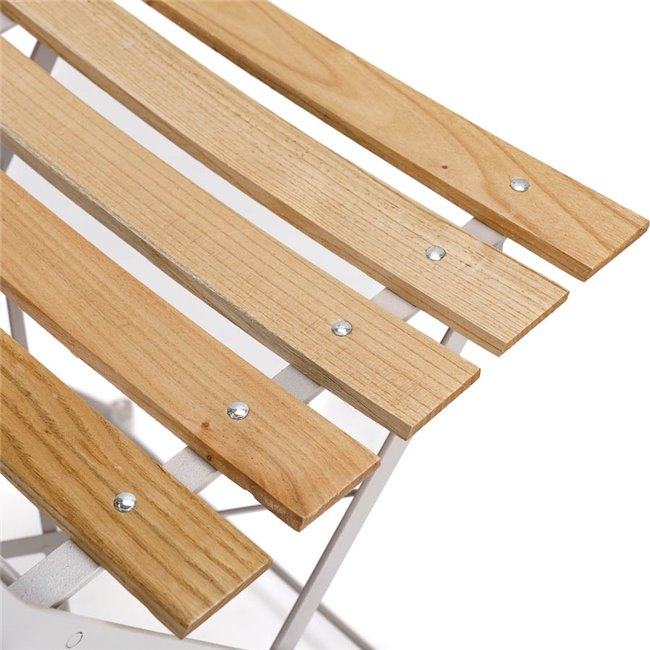 Folding chair Bella Vita, grey, metal/wood, 81x42x48cm