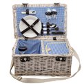 Picnic basket for 2, white, 20x45x30cm
