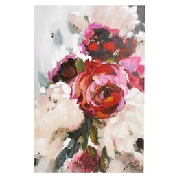 Canvas wall art Flowers in red, 90x60x3cm